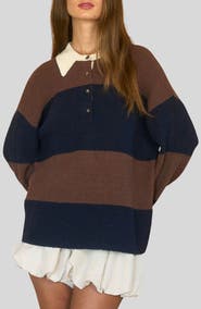 Blu Pepper Striped Polo Sweater