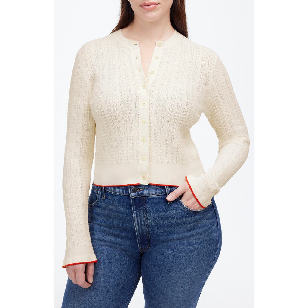 Madewell The Signature Open-knit Cardigan In Ivory