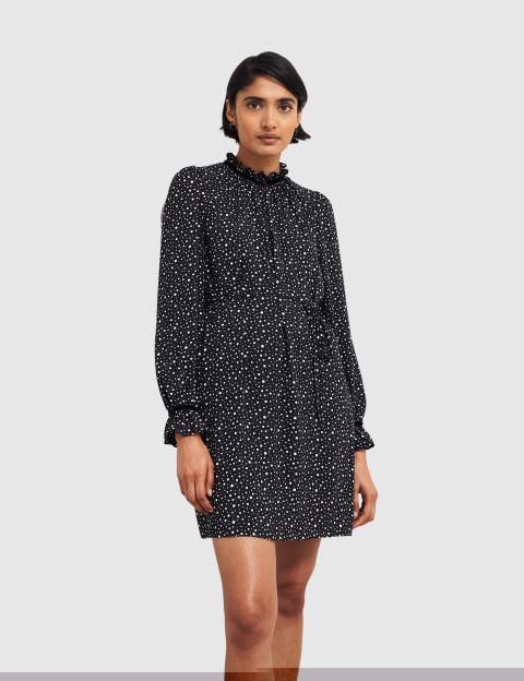 Otilla Ruffled High-Neck Mini Dress