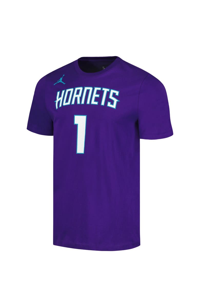 Jordan Brand Men's Jordan Brand LaMelo Ball Purple Charlotte Hornets 2022/23 Statement Edition Name & Number T-Shirt, Alternate, color, Purple