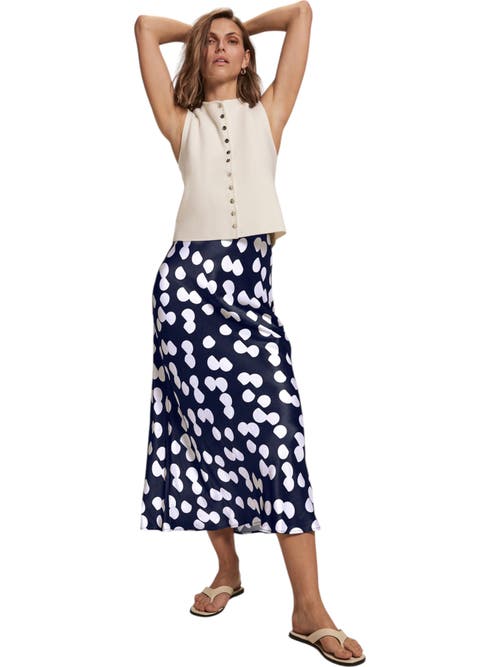 Mint Velvet Spot Print Satin Skirt