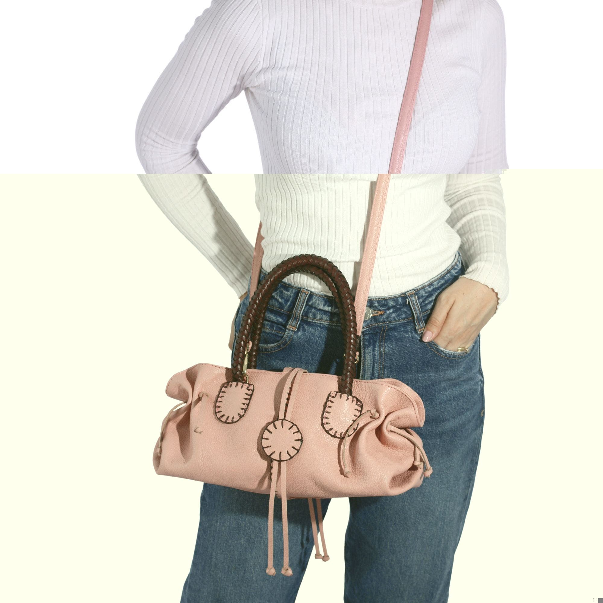 Mini Satchel Leather Bag, Alternate, color, Dusty Rose