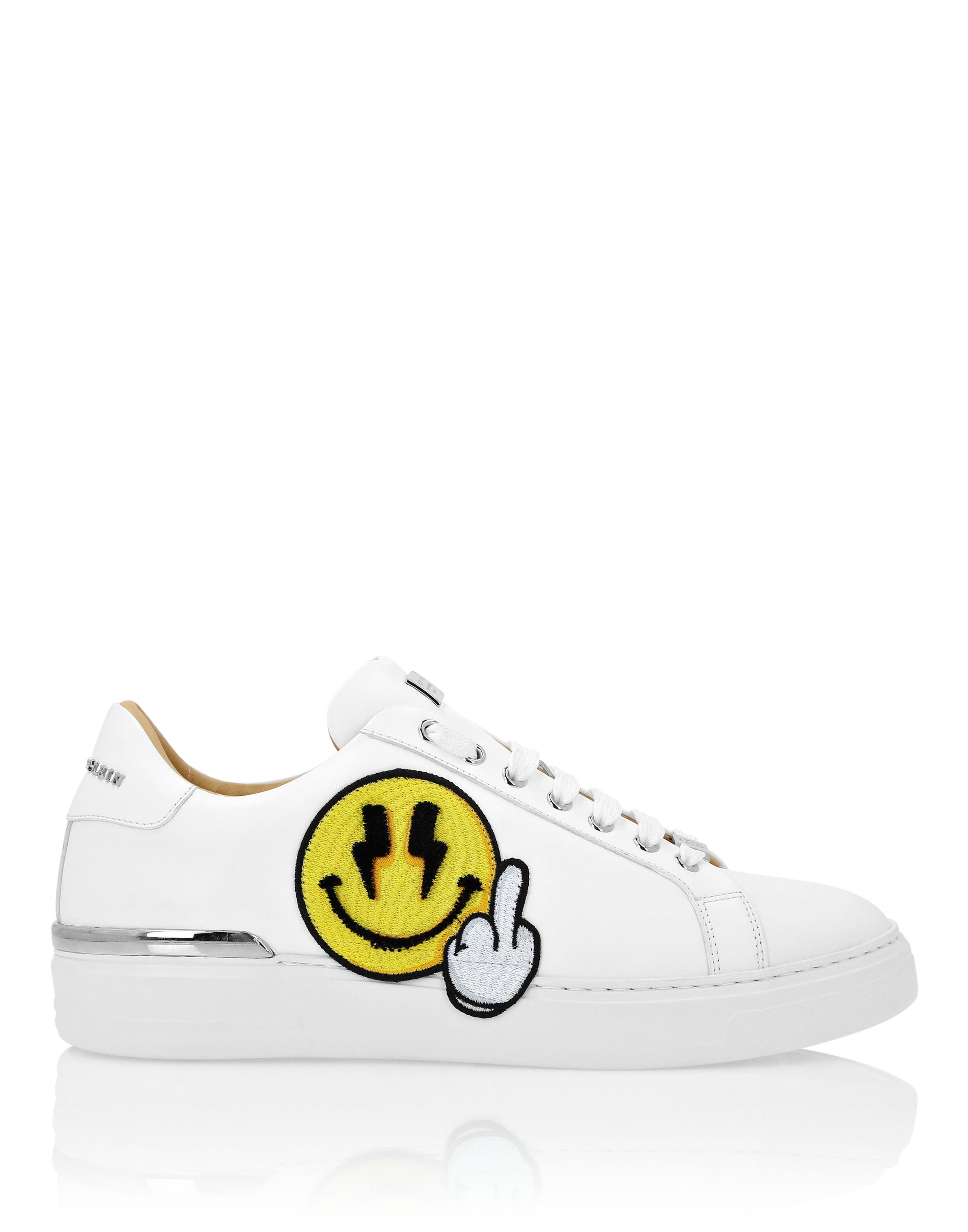 Leather Lo-Top Sneakers Strass Smile Unisex, Alternate, color, multicolor