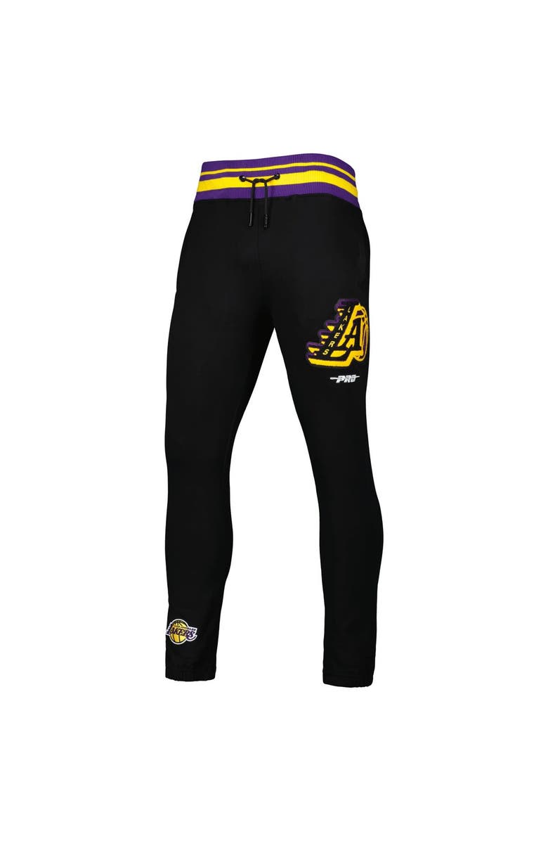 PRO STANDARD Men's Pro Standard Black Los Angeles Lakers Mash Up Capsule Sweatpants, Alternate, color,