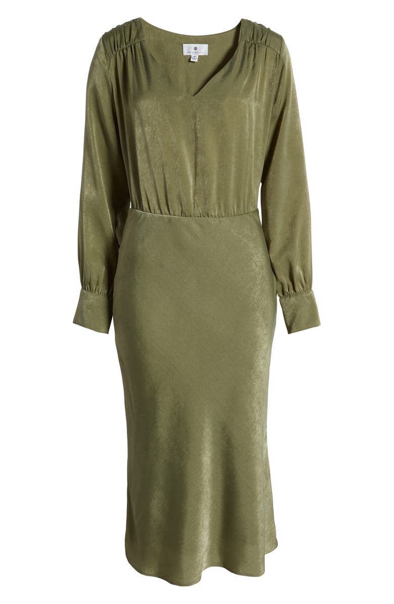 Socialite Bias Cut Long Sleeve Midi Dress, Alternate, color, 