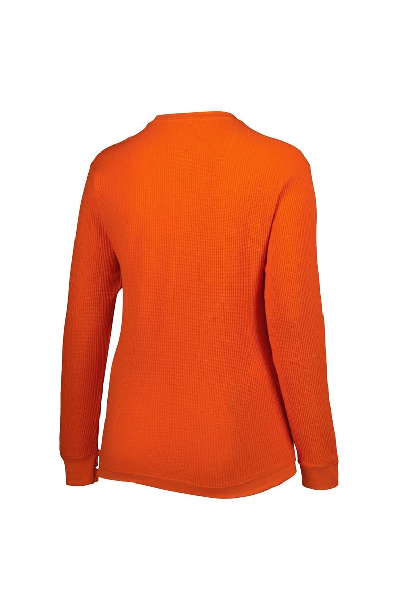 PRESSBOX Women's Pressbox Orange Clemson Tigers Surf Plus Size Southlawn Waffle-Knit Thermal Tri-Blend Long Sleeve T-Shirt, Alternate, color, 