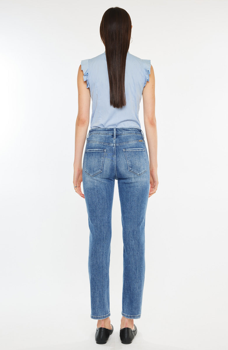KanCan Maddy Essentials High Rise Slim Straight Leg Jeans, Alternate, color, Medium Wash