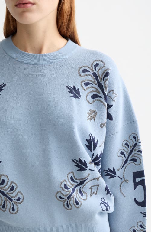 Scotch & Soda Relaxed Jacquard Pullover In Blue