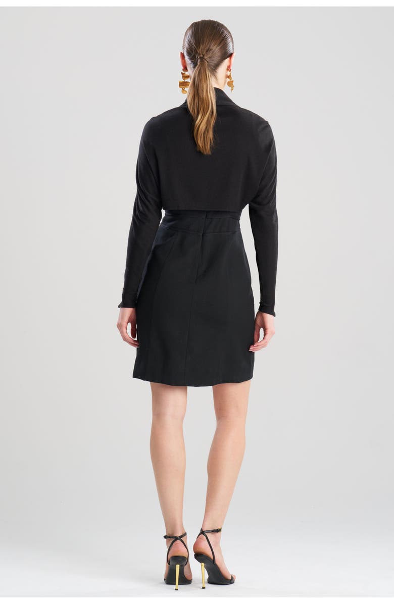 Natori Seamed Basketweave Mini Dress, Alternate, color, Black