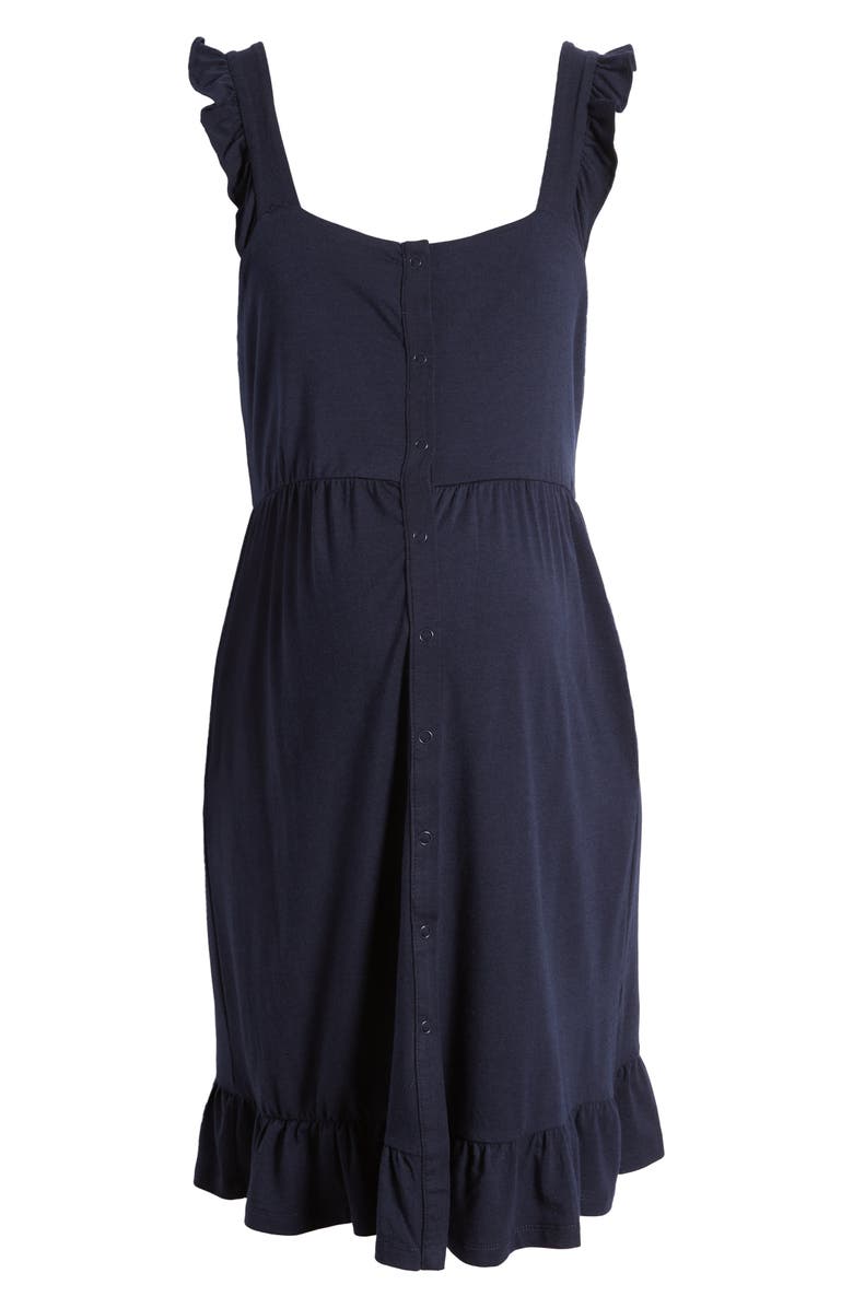 Angel Maternity Grace Labor & Delivery Maternity/Nursing Nightgown, Alternate, color, Navy