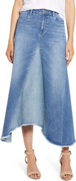 Wash Lab Denim Pieced Denim Midi Skirt