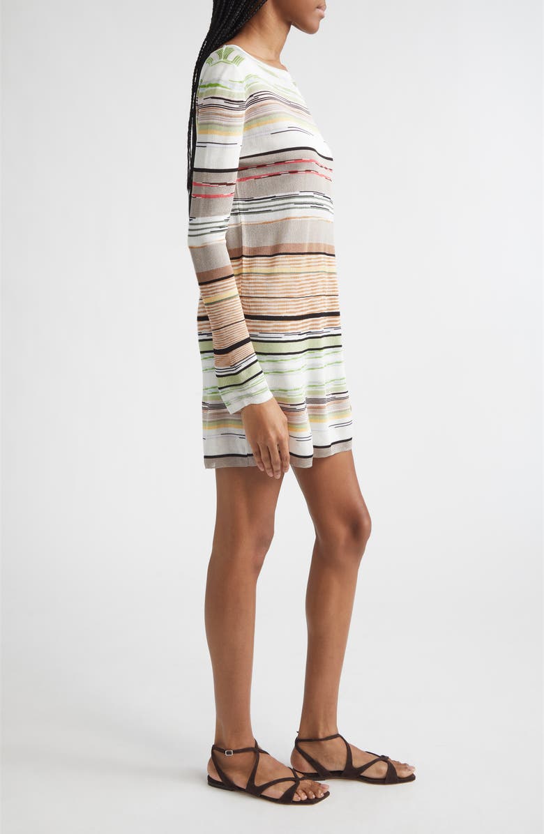Missoni Flame Space Dye Stripe Minidress, Alternate, color, Green Brown Tones