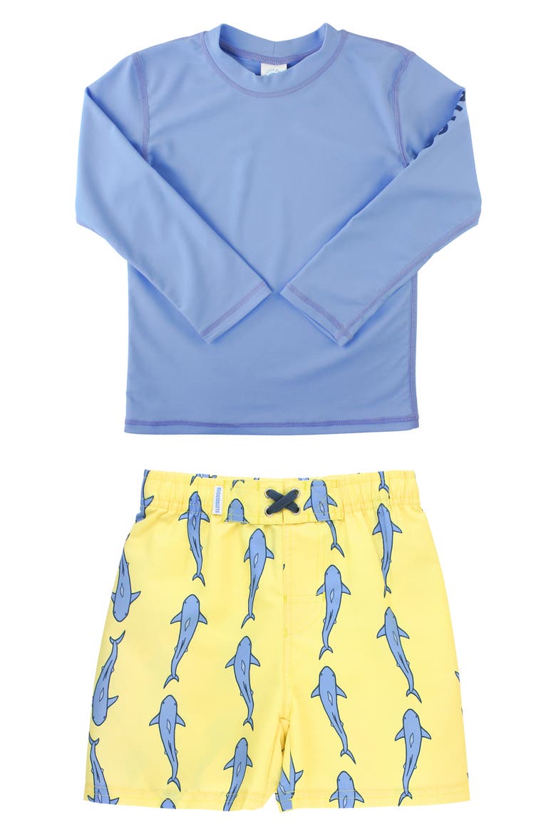 Two-Piece Rashguard Swimsuit, Main, color, BLUE