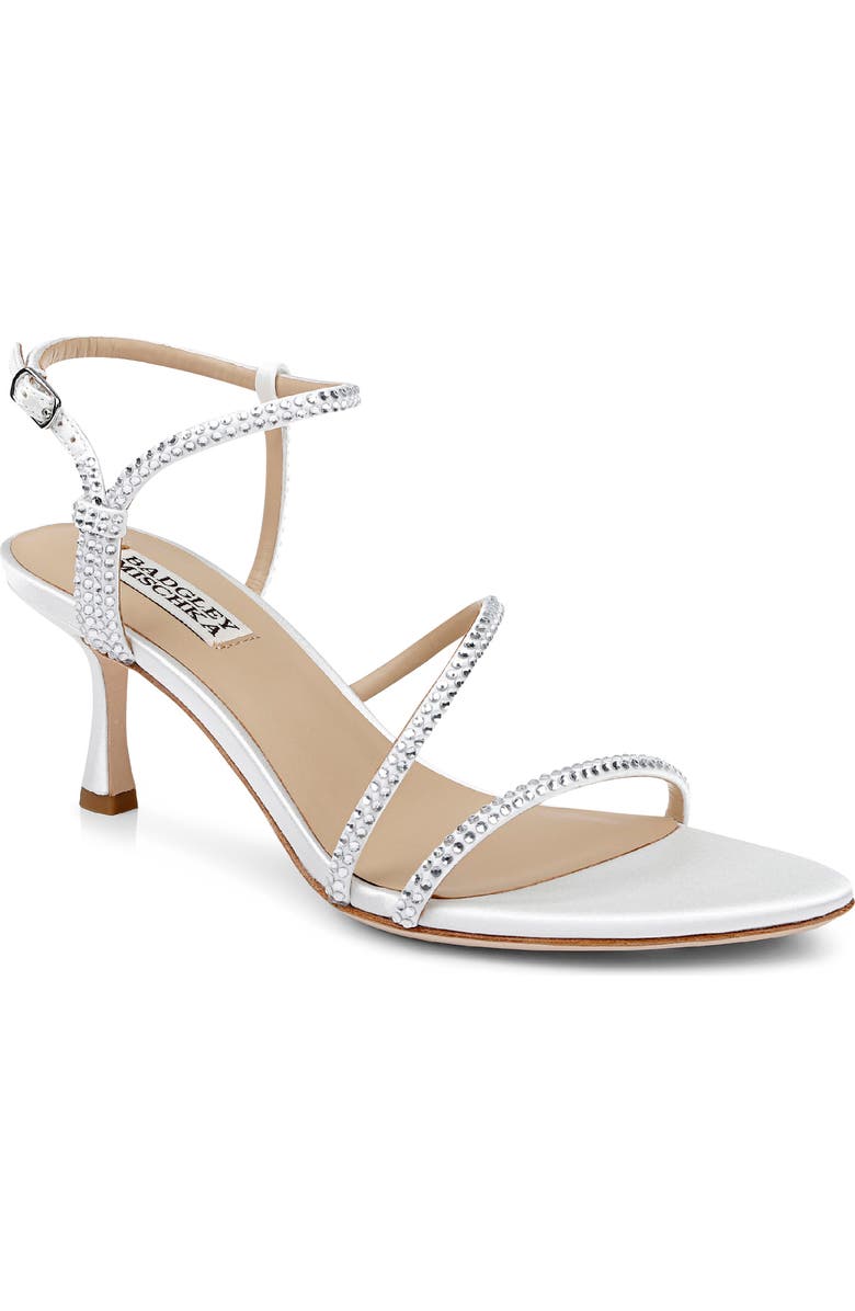 Badgley Mischka Collection Julianna Ankle Strap Sandal, Main, color, White Satin