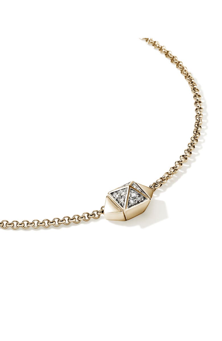 John Hardy Icon Stud Pavé Diamond Pendant Necklace, Alternate, color, Gold