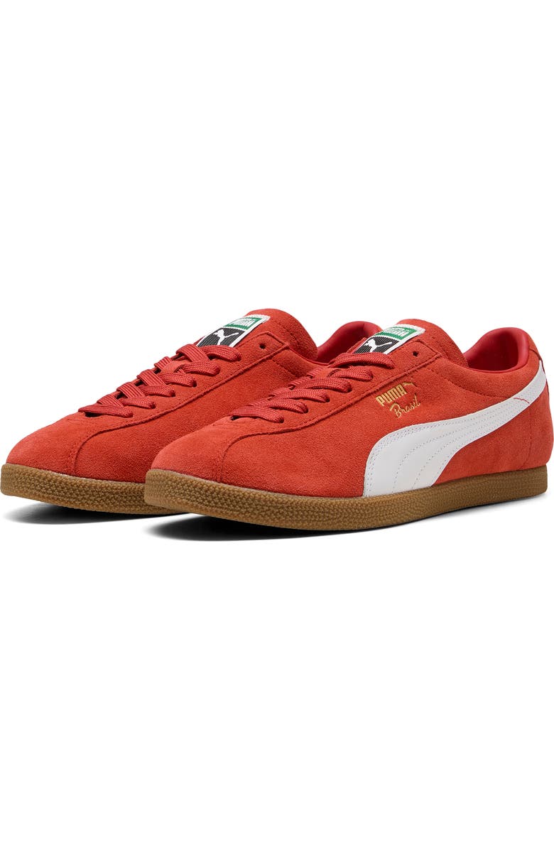 PUMA Brasil Sneaker, Main, color, Candy Apple-Puma White