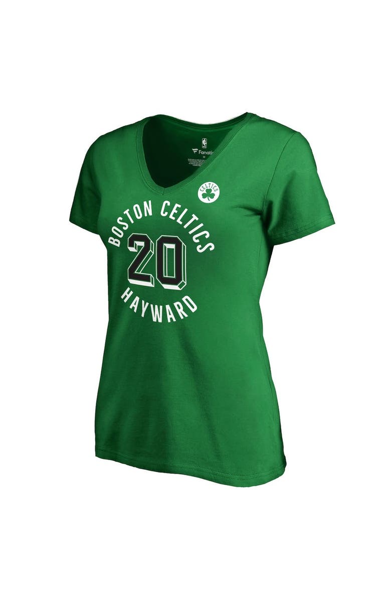 FANATICS Women's Fanatics Branded Gordon Hayward Kelly Green Boston Celtics Notable Name & Number V-Neck T-Shirt, Main, color, 