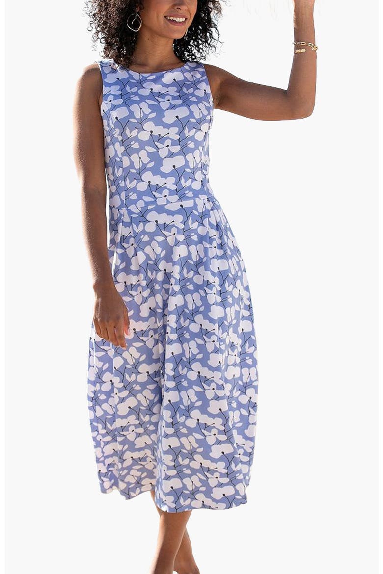 Women's Sleeveless A-Line Dress, Main, color, Blue-Printed