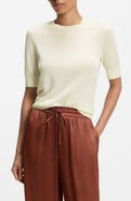 BOSS Farbella Merino Wool Short Sleeve Sweater