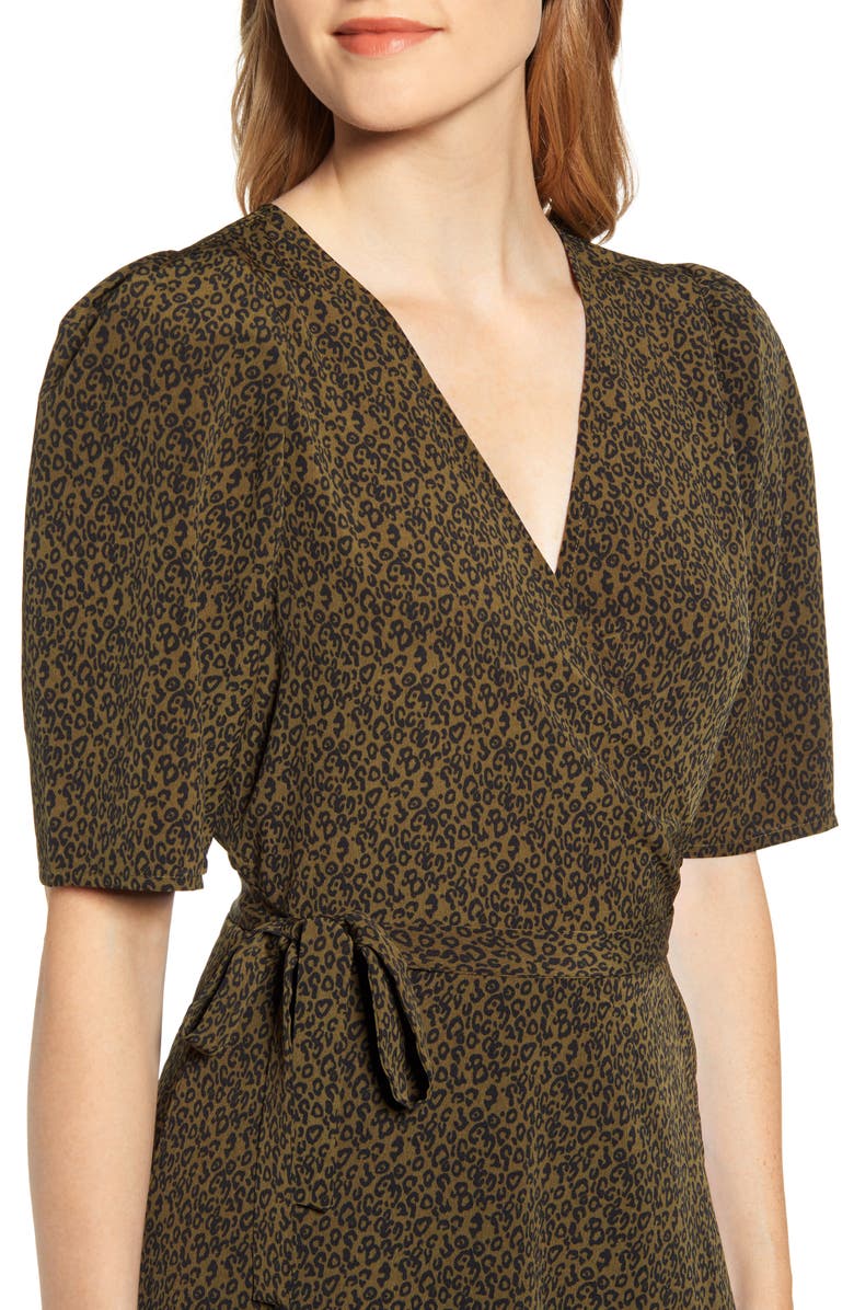 Bobeau Liv Puff Sleeve Wrap Dress, Alternate, color, 