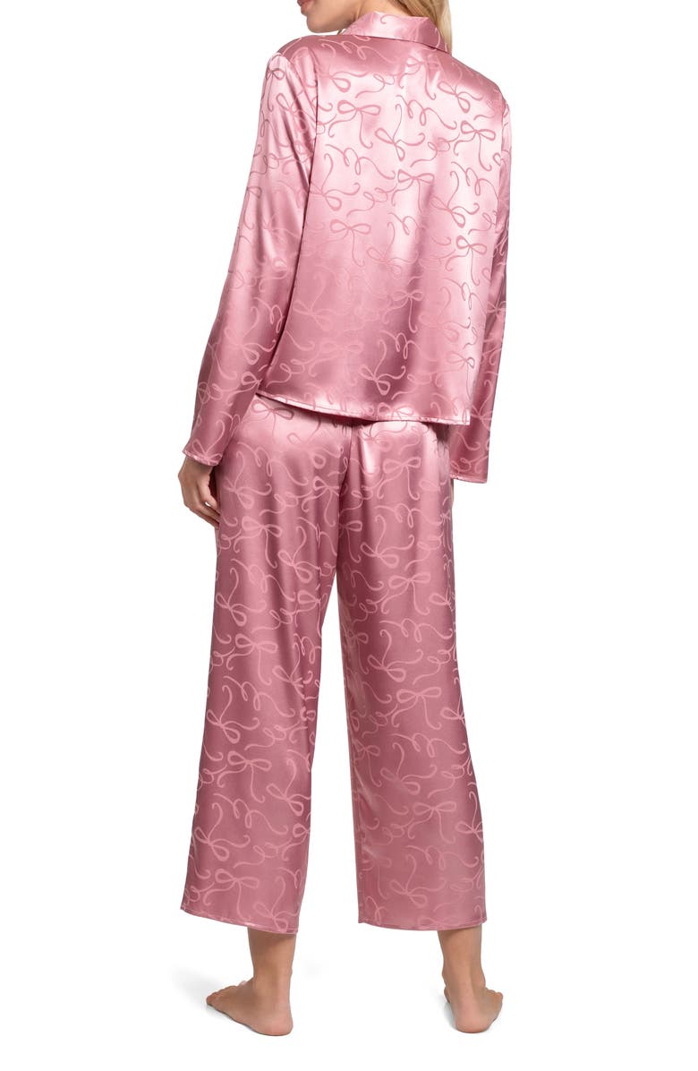 In Bloom by Jonquil Casey Satin Cropped Pajamas, Alternate, color, Rose