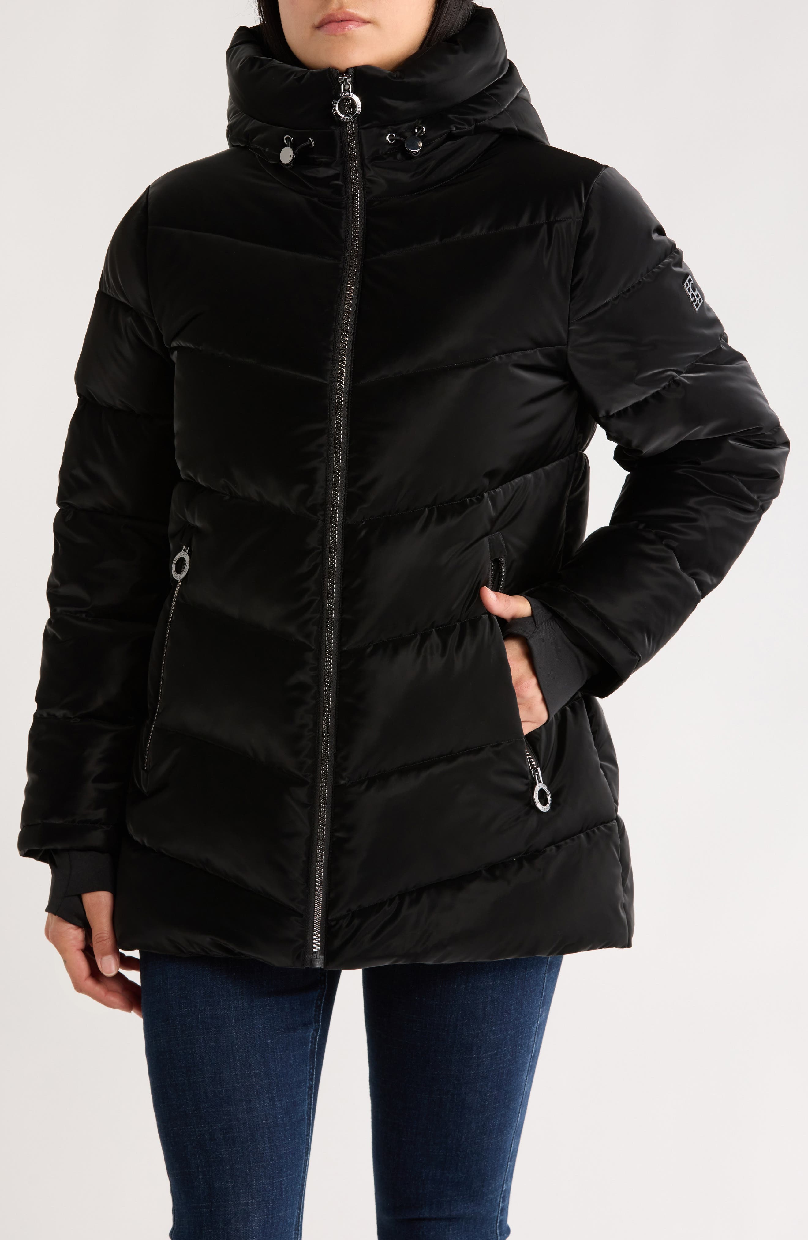 BCBGeneration Chevron Quilted Puffer Jacket