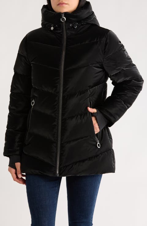 Chevron Quilted Puffer Jacket