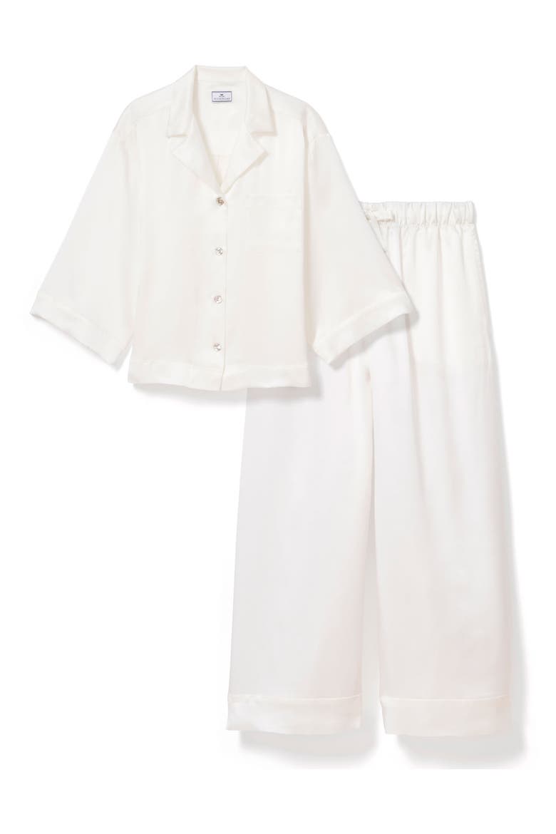 Olivia Silk Pajamas, Alternate, color, WHITE