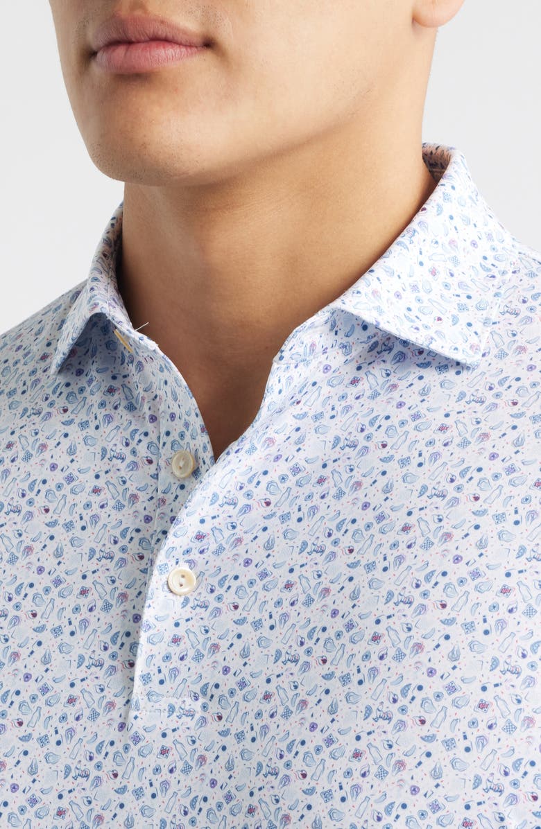 Peter Millar Oyster Roast Performance Jersey Polo, Alternate, color, White