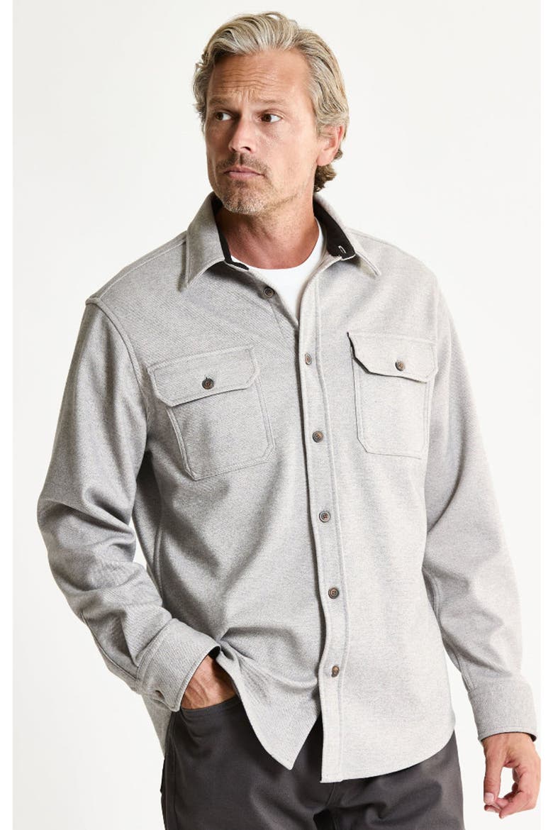 Poly Rayon Twill Overshirt, Main, color, GREY