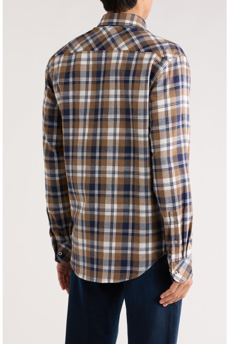 Jenning Plaid Twill Button-Down Shirt, Alternate, color, MOCHA