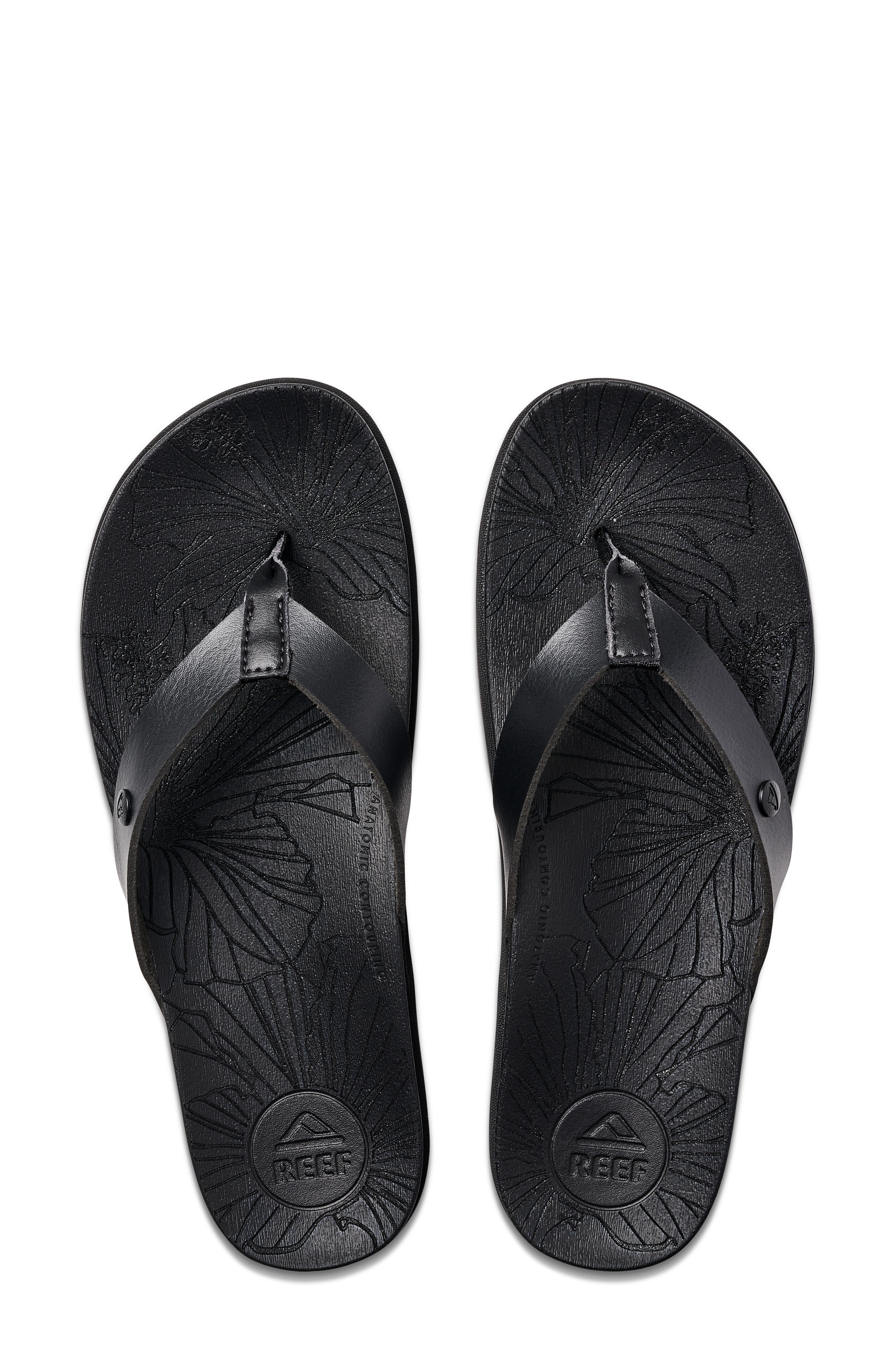 Reef Cushion Porto Cruz Flip Flop, Alternate, color, Black Night