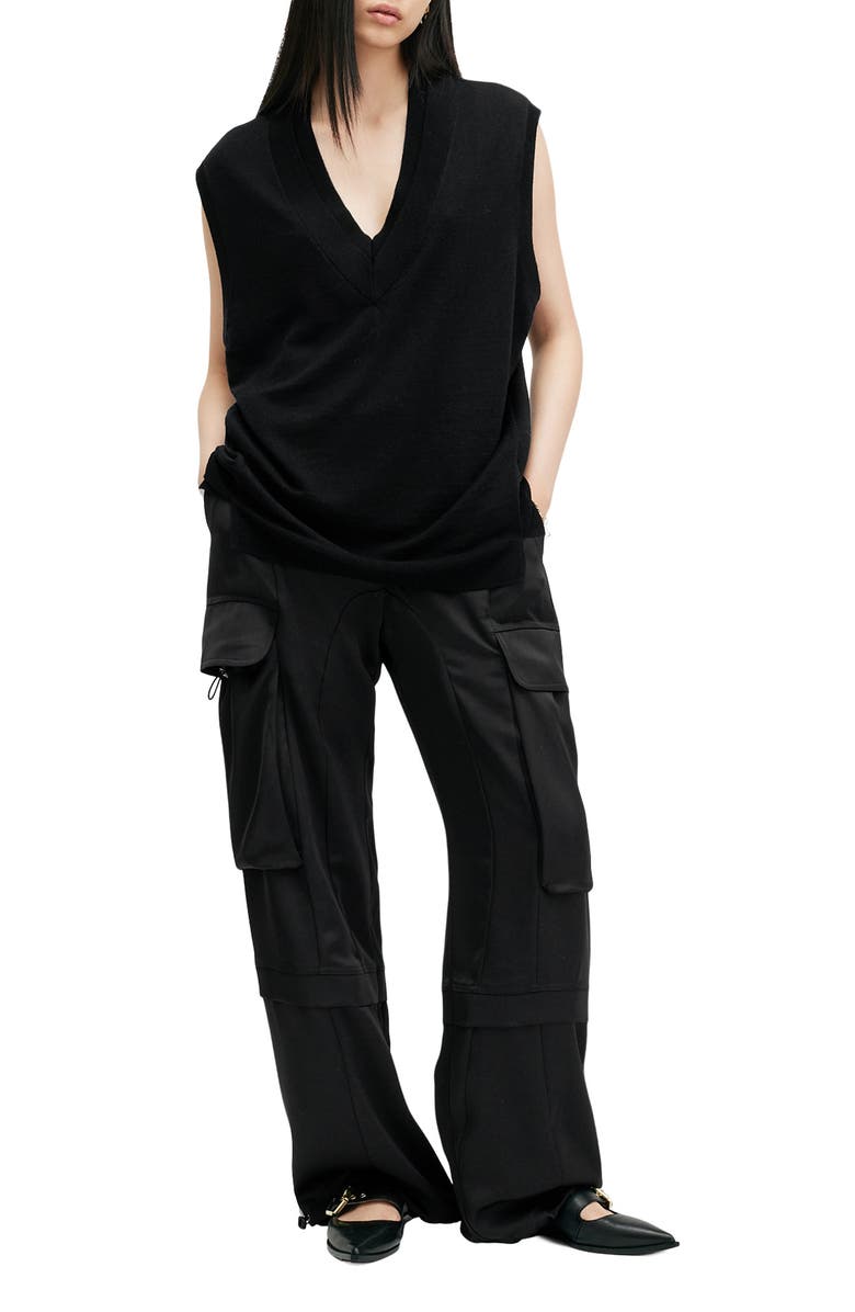 AllSaints Bern Tank Top, Alternate, color, Black