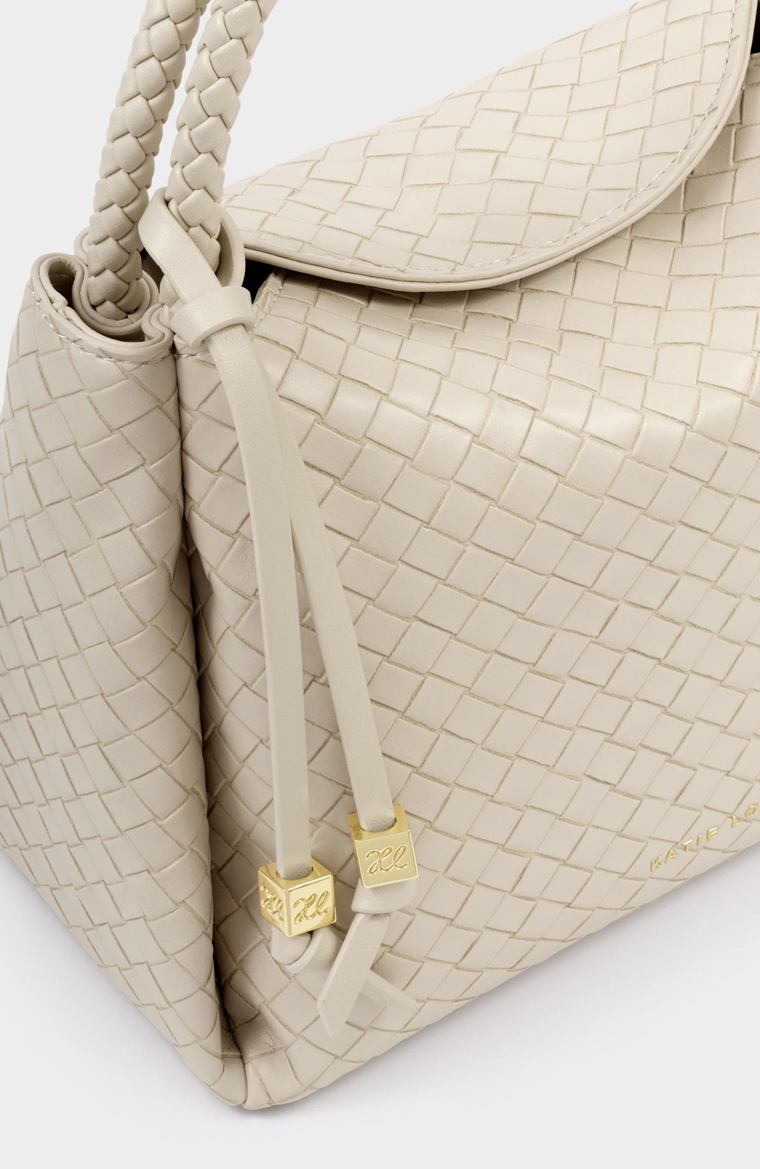 Katie Loxton Nova Woven Texture Top Handle Bag, Alternate, color, Off White