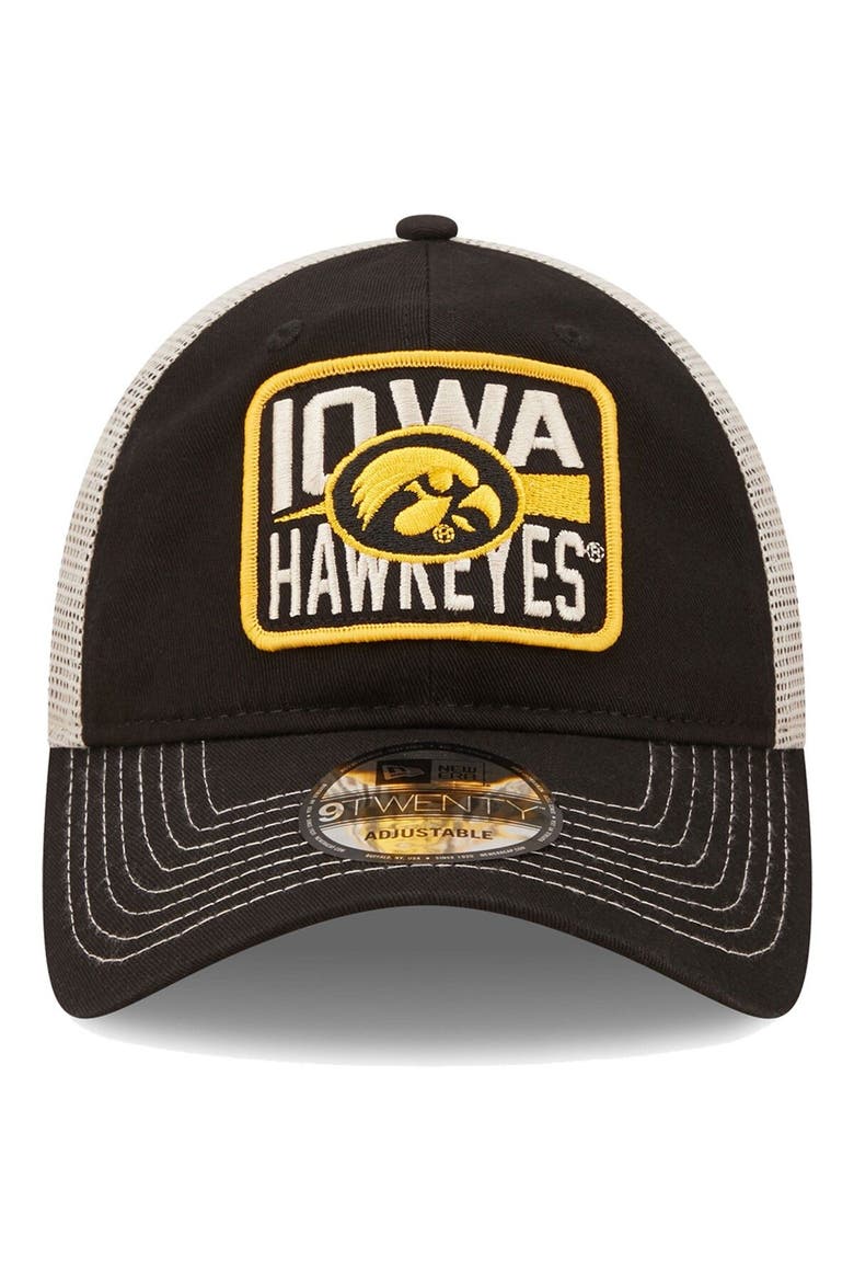 Men's New Era Black/Natural Iowa Hawkeyes Devoted 9TWENTY Adjustable Hat, Alternate, color, Black