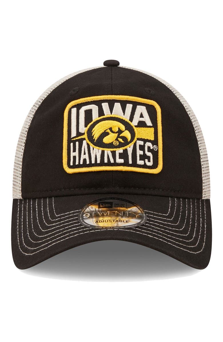New Era Men's New Era Black/Natural Iowa Hawkeyes Devoted 9TWENTY Adjustable Hat, Alternate, color,