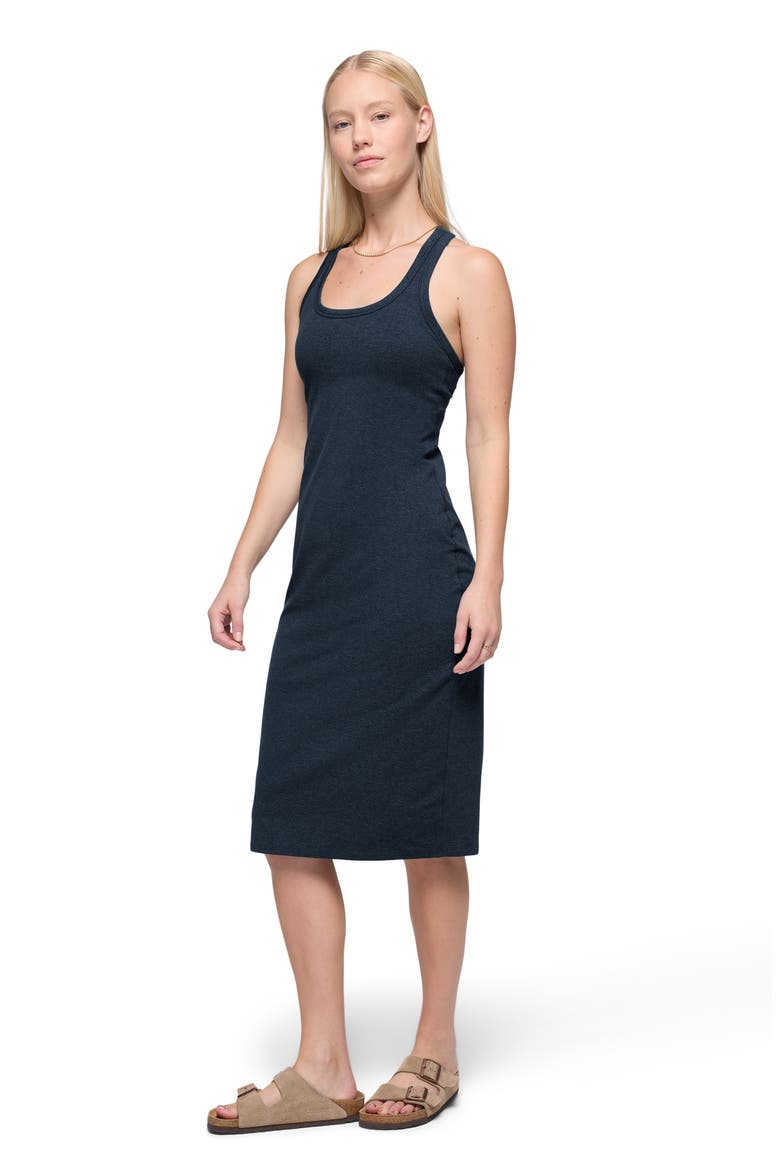 Hevana Racerback Performance Midi Dress, Alternate, color, STORMY NIGHT HEATHER