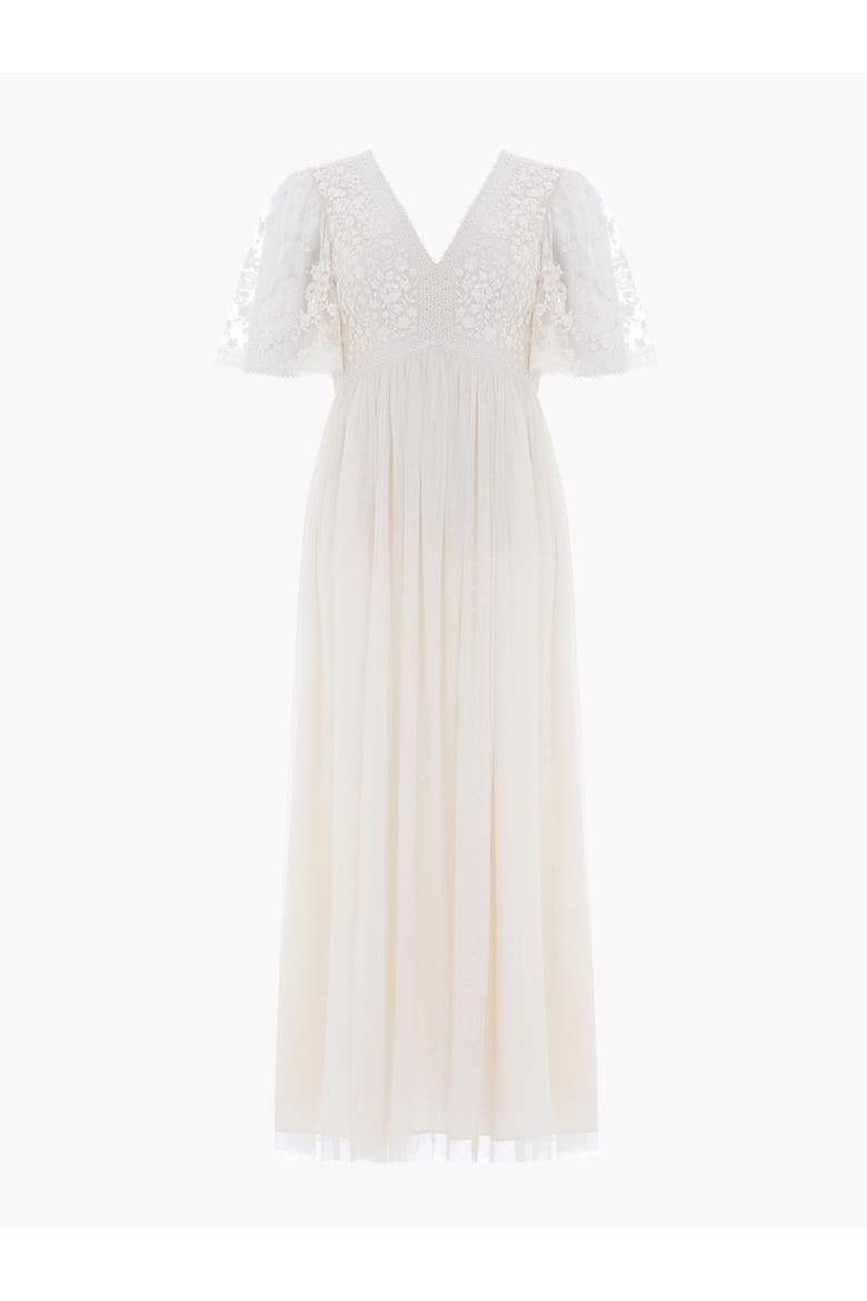 Celestia Ribbon Bodice Maxi Dress, Alternate, color, Cream