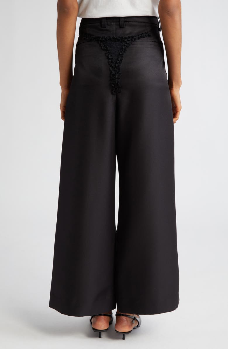 Vaquera Underwear Detail Wide Leg Woven Satin Pants, Alternate, color,