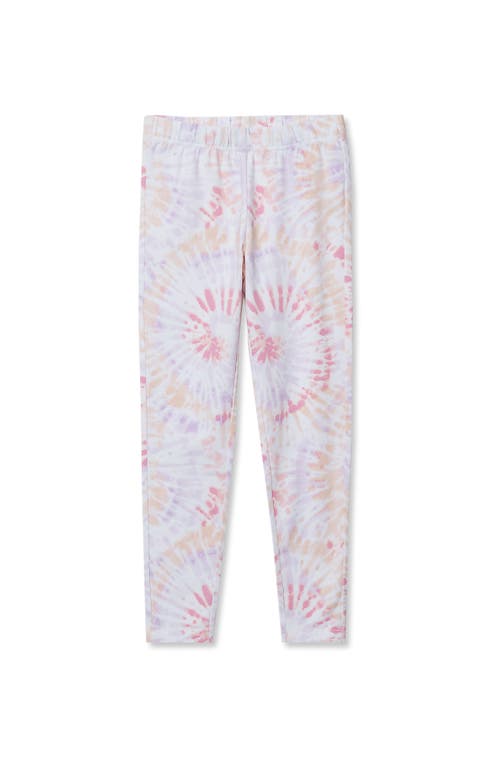 Lands' End Girls Tough Cotton Novelty Leggings in Pastel Multi Tie Dye at Nordstrom, Size Large
