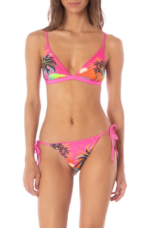 Maaji Poppy Pink Ivy Reversible Bikini Top In Pink