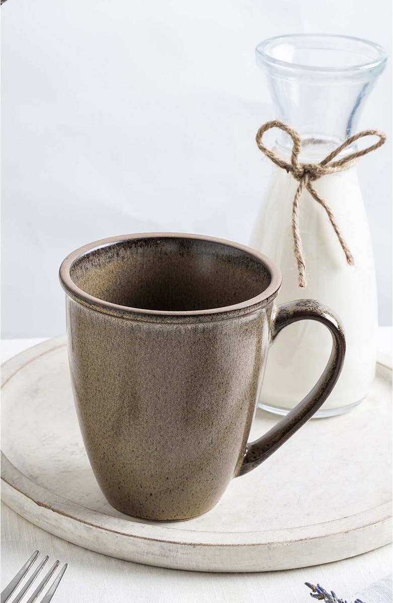 Stone Lain Tina Stoneware 4-Piece Mug Set, Alternate, color, Green And Beige