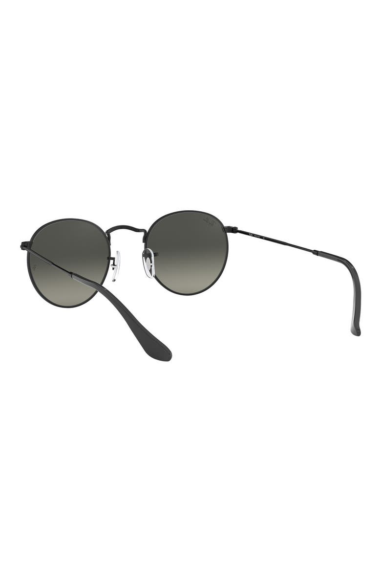50mm Small Gradient Round Sunglasses, Alternate, color, BLACK