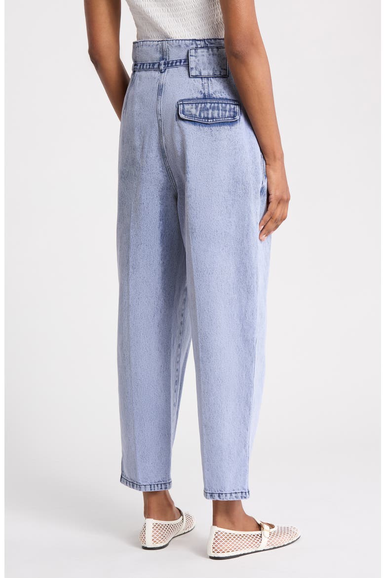 Origami Drawstring Denim Pants, Alternate, color, PERIWINKLE