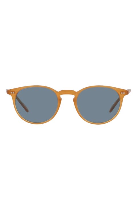 Riley 49mm Round Sunglasses