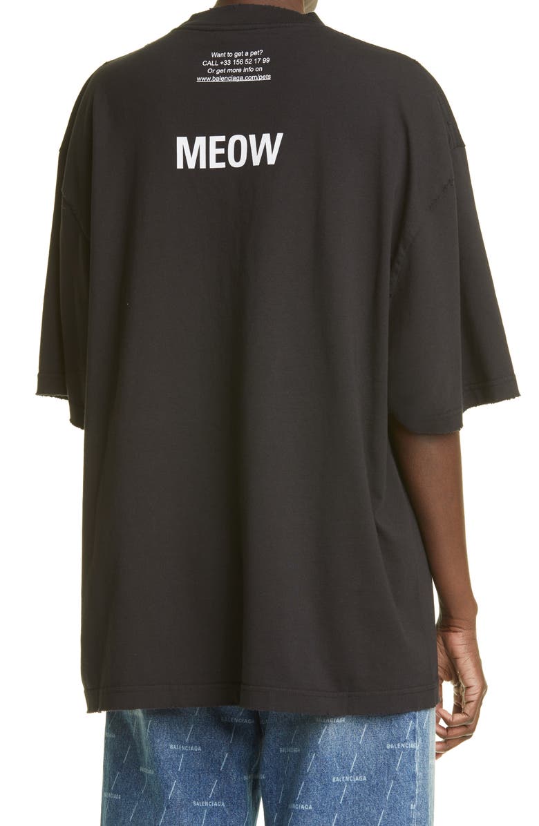 Balenciaga I Love Cats Oversize Graphic Tee, Alternate, color,