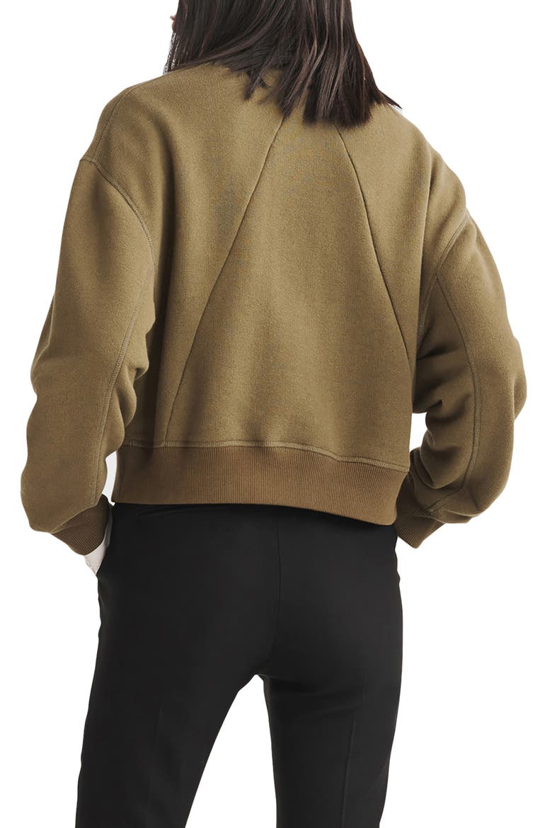 Cotton Blend French Terry Sweatshirt, Alternate, color, MILITARY O