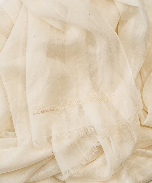Ralph Lauren Lauren Pointelle Patchwork Wrap In Neutral