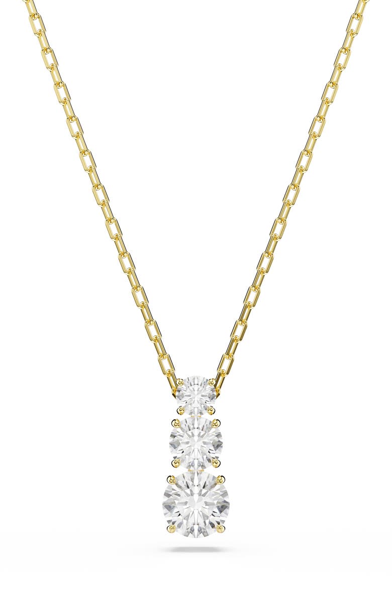 Swarovski Stilla Attract Pendant Necklace, Main, color, Gold/ White