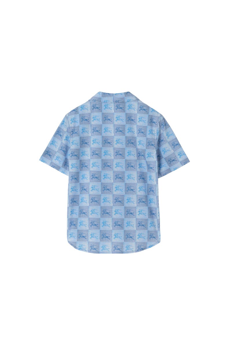 Burberry EKD Checkerboard Cotton Shirt, Alternate, color, Cornflower Blue